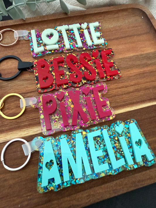 Fun Confetti Glitter Bag Tag