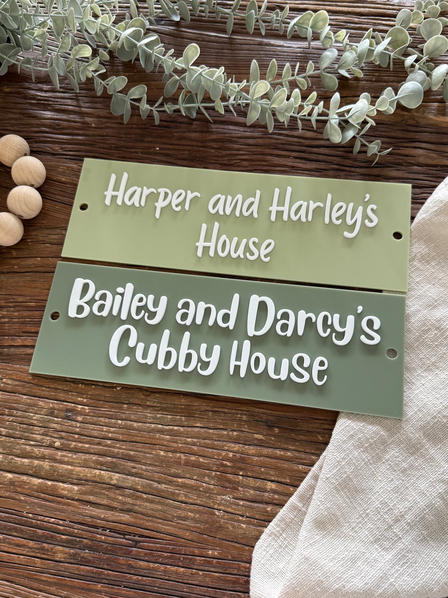 Personalised Acrylic Custom Wall Sign Pool House - Cubby Sign