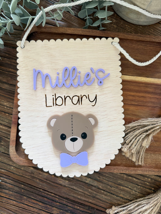 Scallop Kids Cubby House Sign | Library
