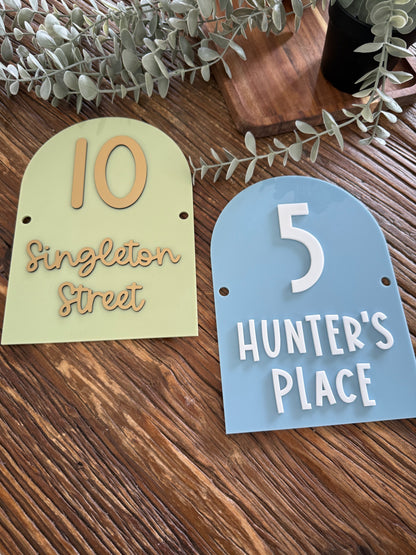 Small Arched House Sign - A5 size
