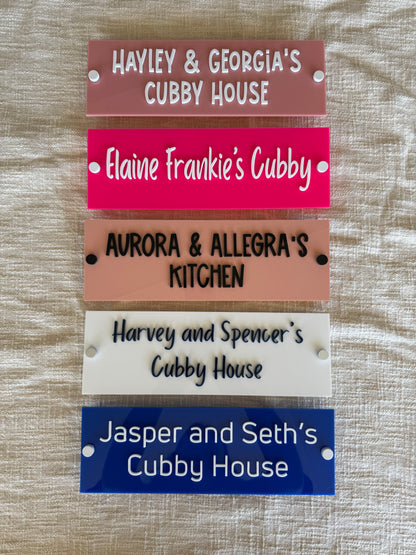 Pool House |Cubby House | Sign | Rectangle