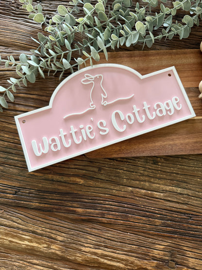 Bunny Sign Kids Playroom Sign Personalised