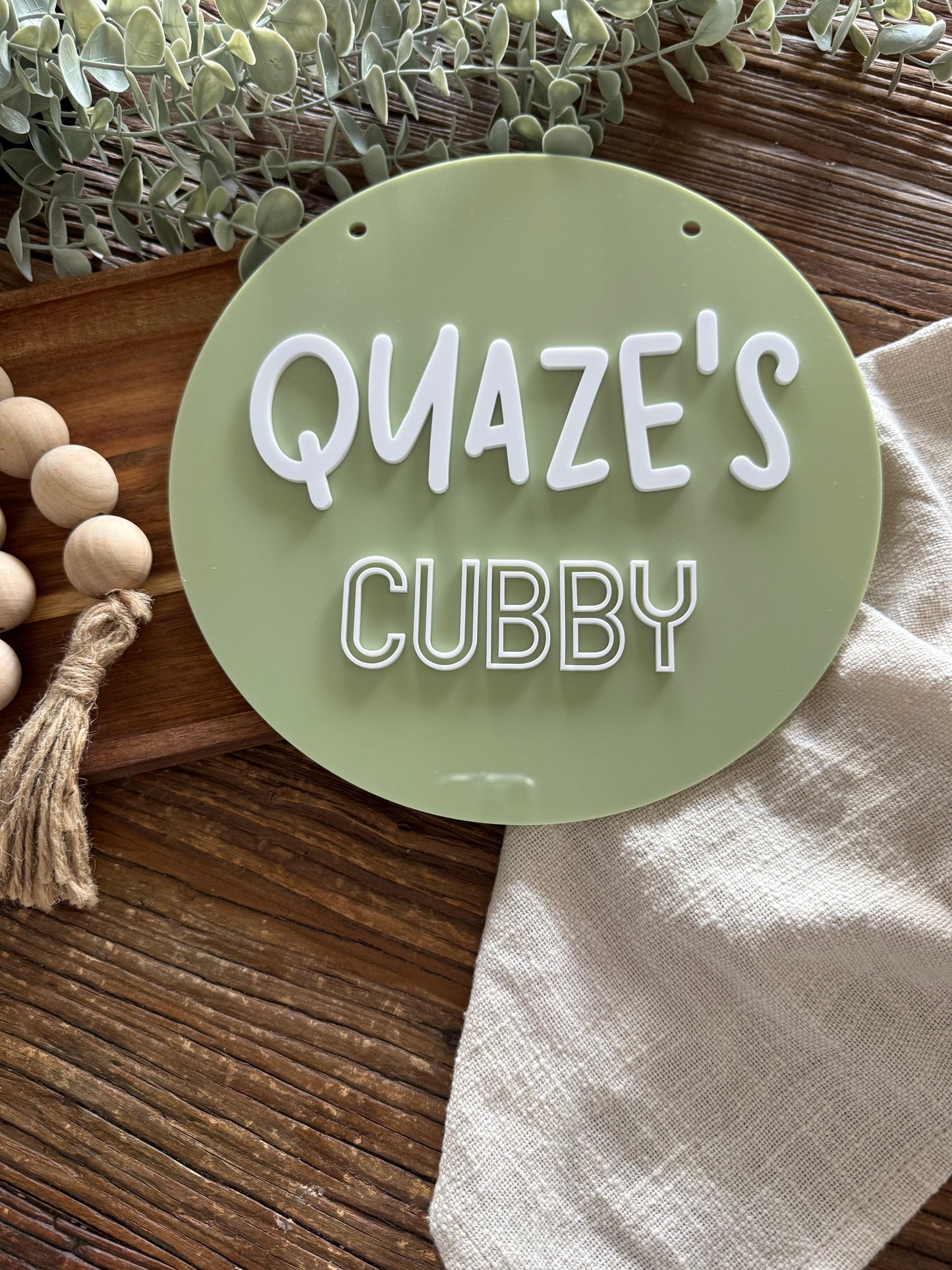 Personalised Round Cubby House Sign  - Kids Playroon
