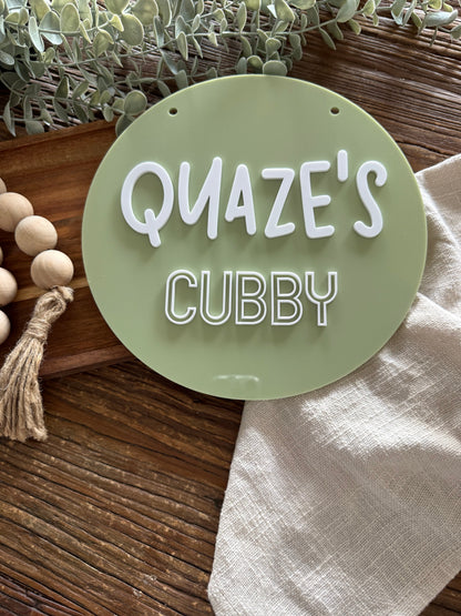 Personalised Round Cubby House Sign  - Kids Playroon