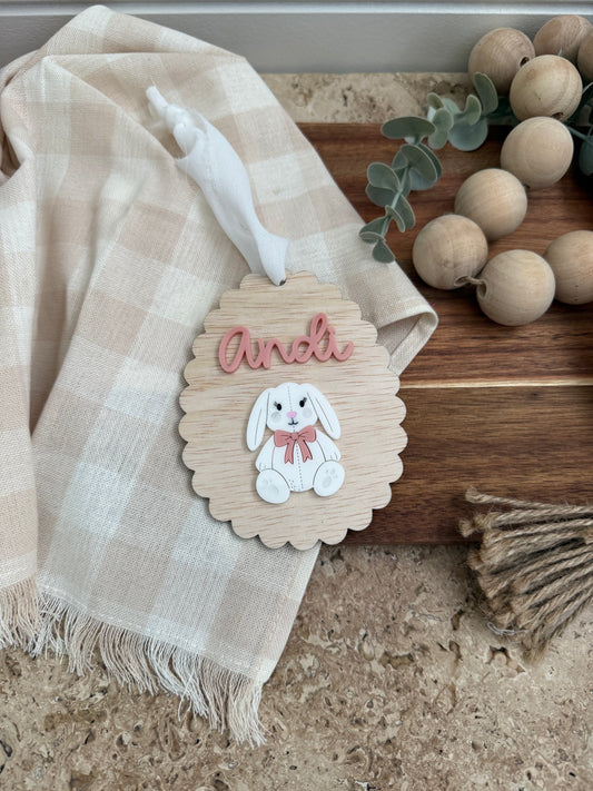 Personalised Scallop Easter Bunny Tag