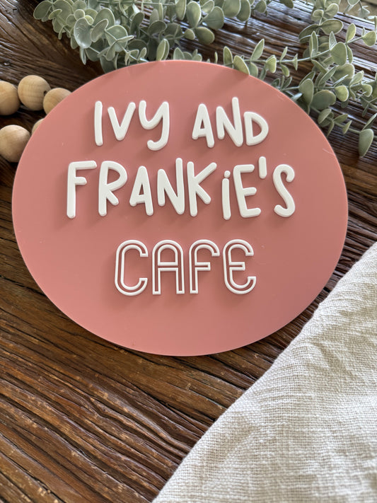 Round Kids Cubby House Sign | Custom Name Plaque | Kids Playroom | Decor