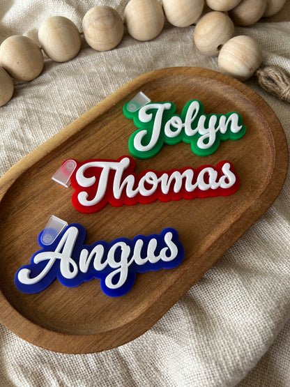 Duo Colour Bag Tag — Custom Name Acrylic Keychain