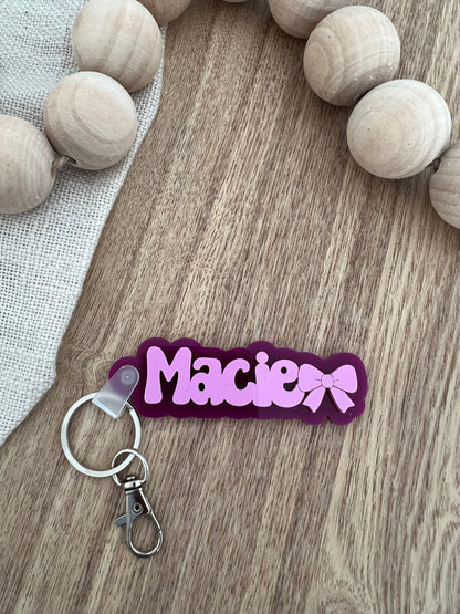 Kids Icon Name Tag | Keyring | Personalised Keychain