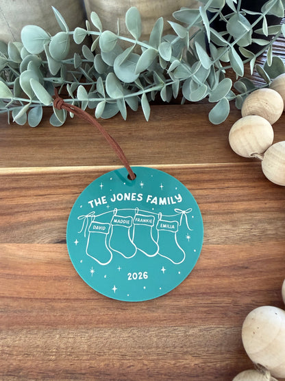 Personalised Family Christmas Stocking Ornament