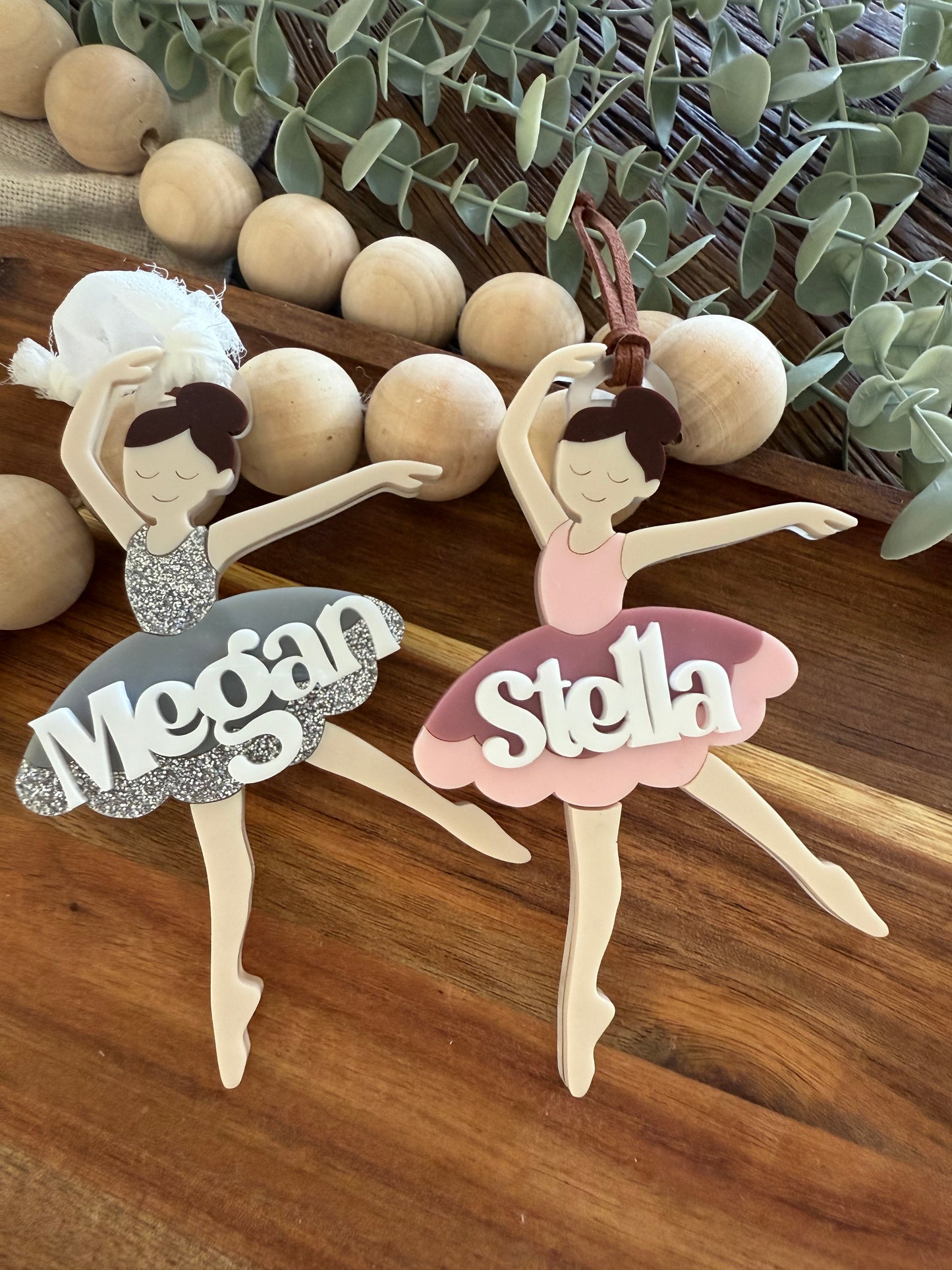 Dancing Girl Christmas Ornament | Ballerina Stocking Tag