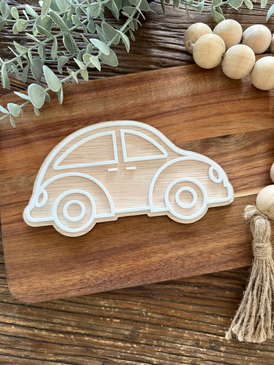 Vintage Car Wall Hanging - Kids Nursery Decor - Wooden Car Sign