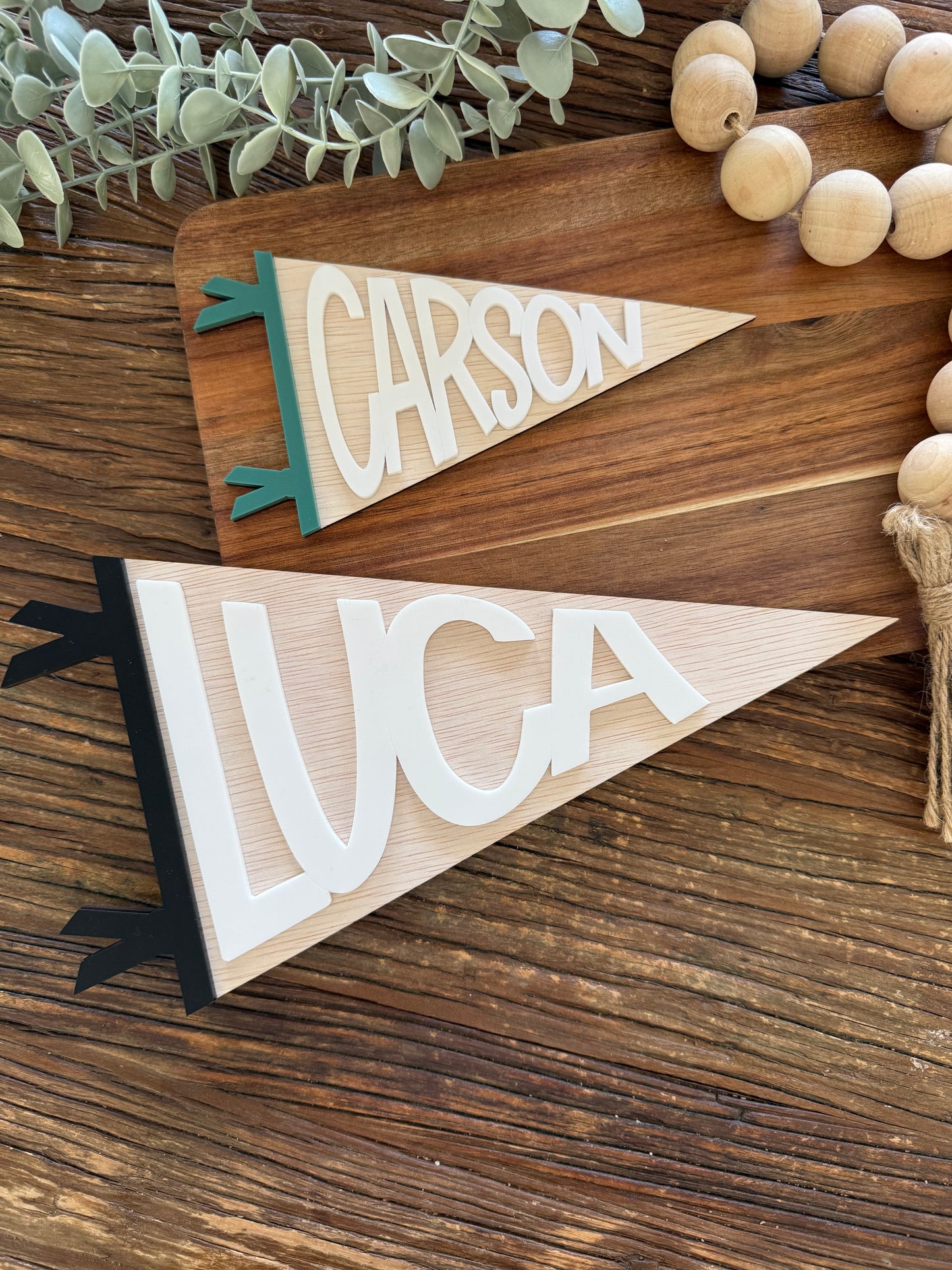 Personalised Pennant Banner - Custom Plywood Kids Nursery Wall Decor