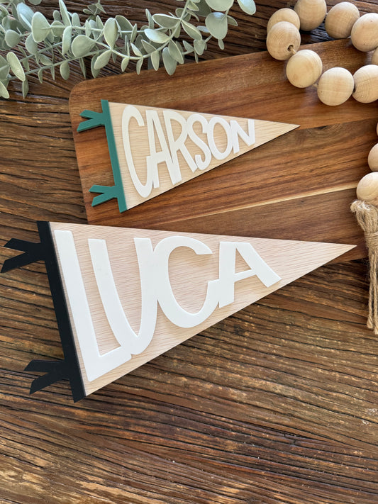 Personalised Pennant Banner - Custom Plywood Kids Nursery Wall Decor