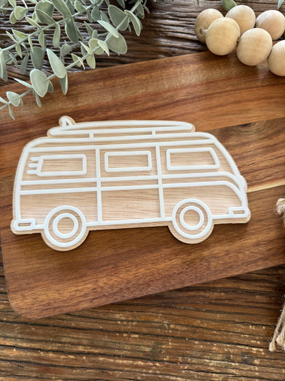 Combi Van Wall Hanging - Kids Nursery Decor - Wooden Van Sign
