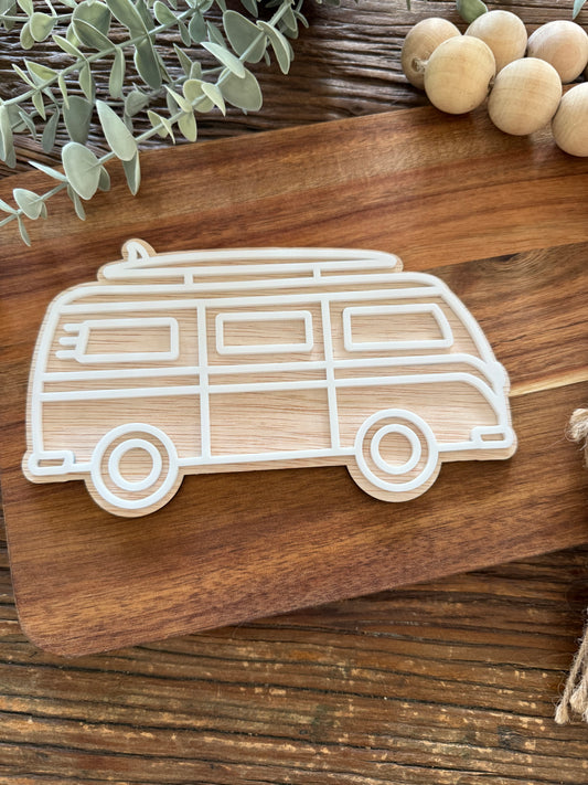 Combi Van Wall Hanging - Kids Nursery Decor - Wooden Van Sign