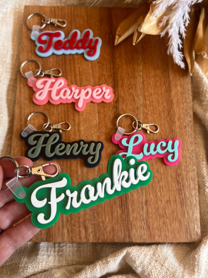 Coloured Duo Bag Tag | Keychain