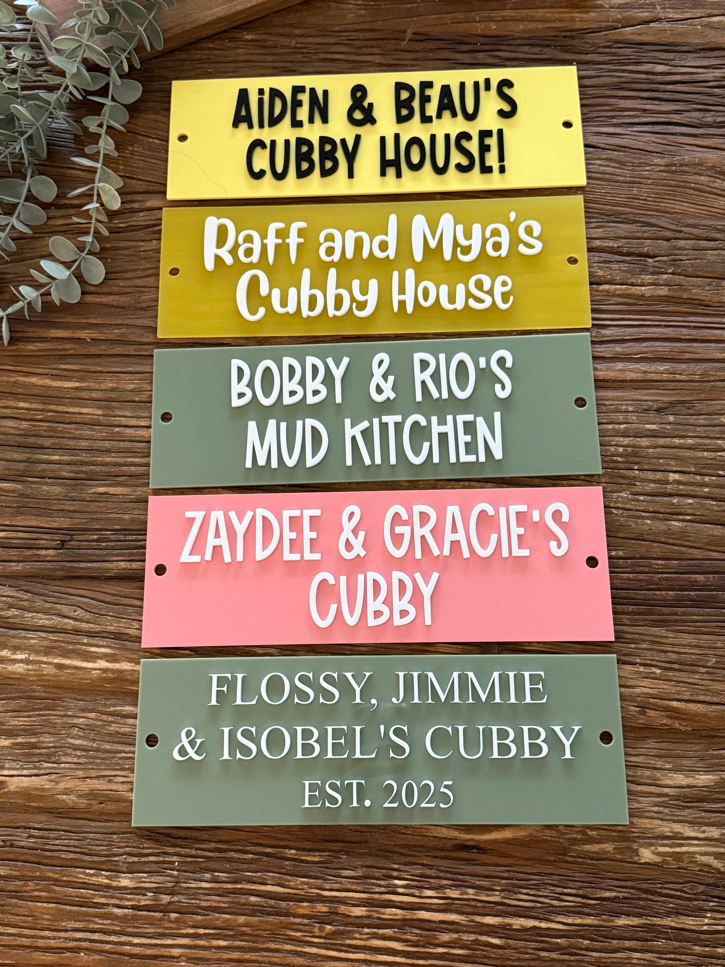 Personalised Acrylic Custom Wall Sign Pool House - Cubby Sign