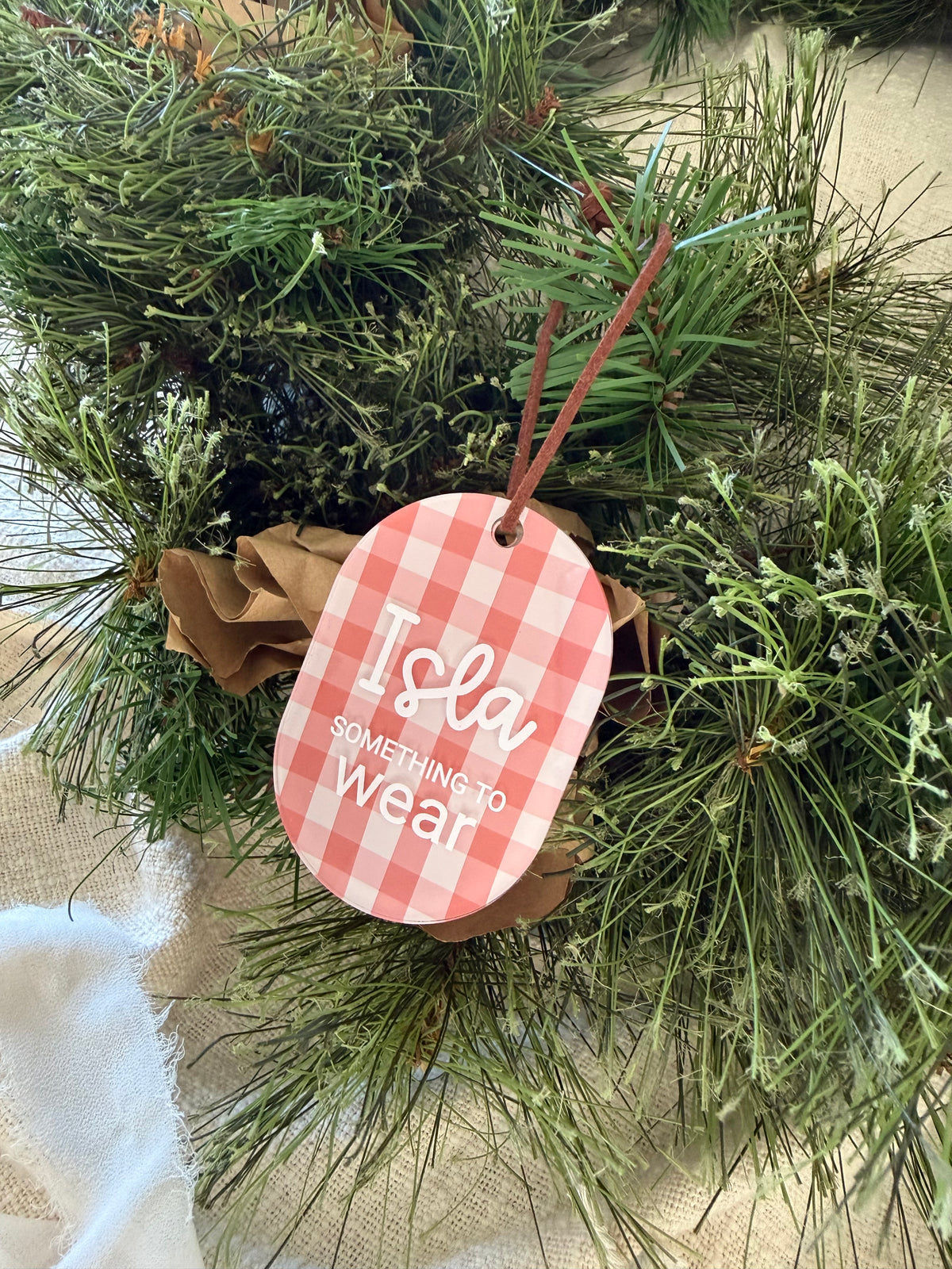 Gingham Mindful Christmas Gift Tag Set of 6