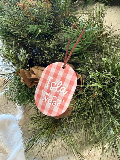 Gingham Mindful Christmas Gift Tag Set of 6