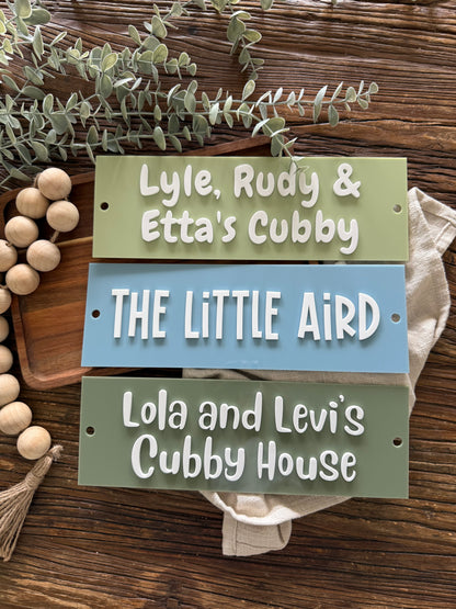 Personalised Acrylic Custom Wall Sign Pool House - Cubby Sign