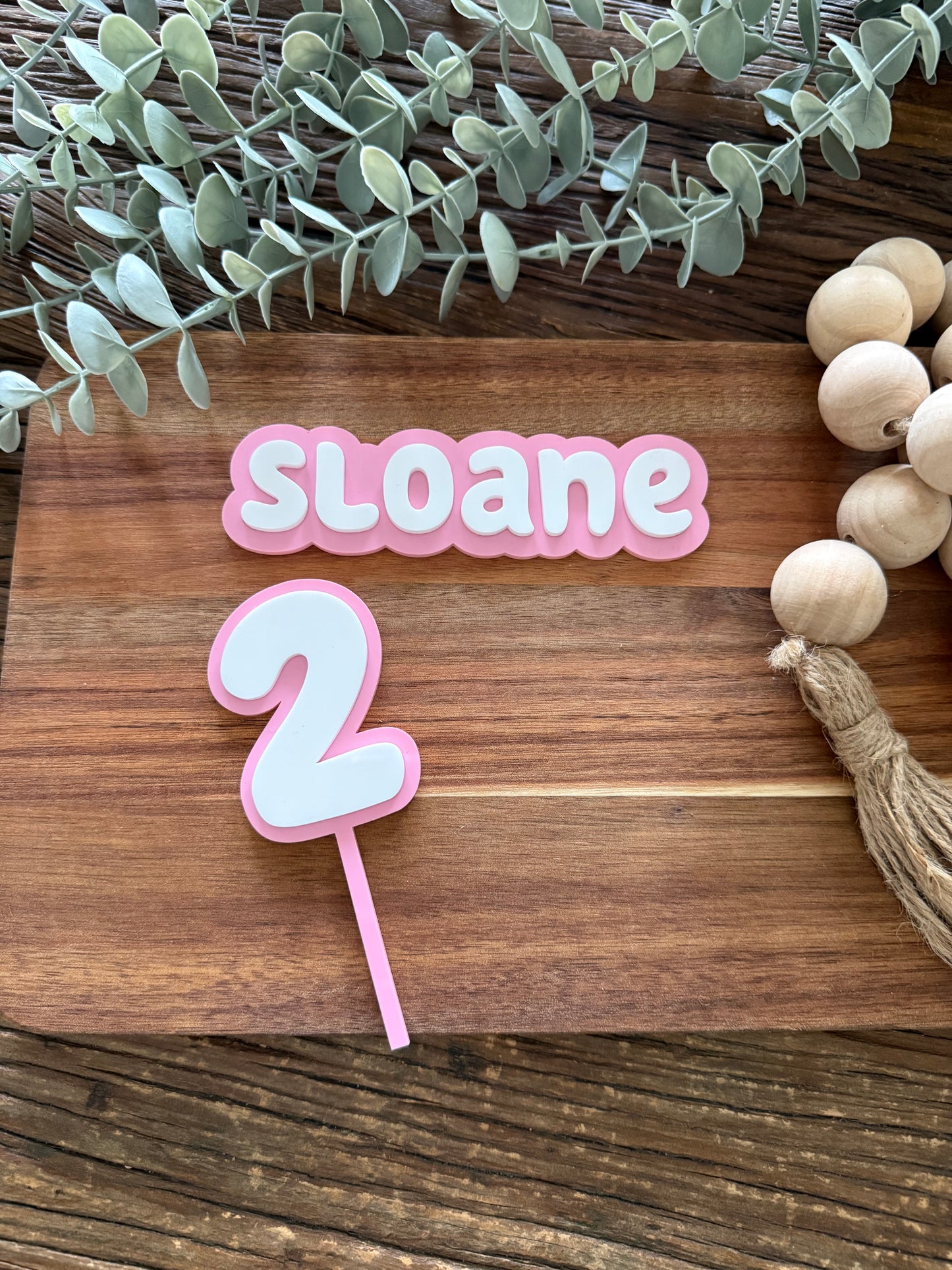 Blue Dog Cake Topper Set - Personalised