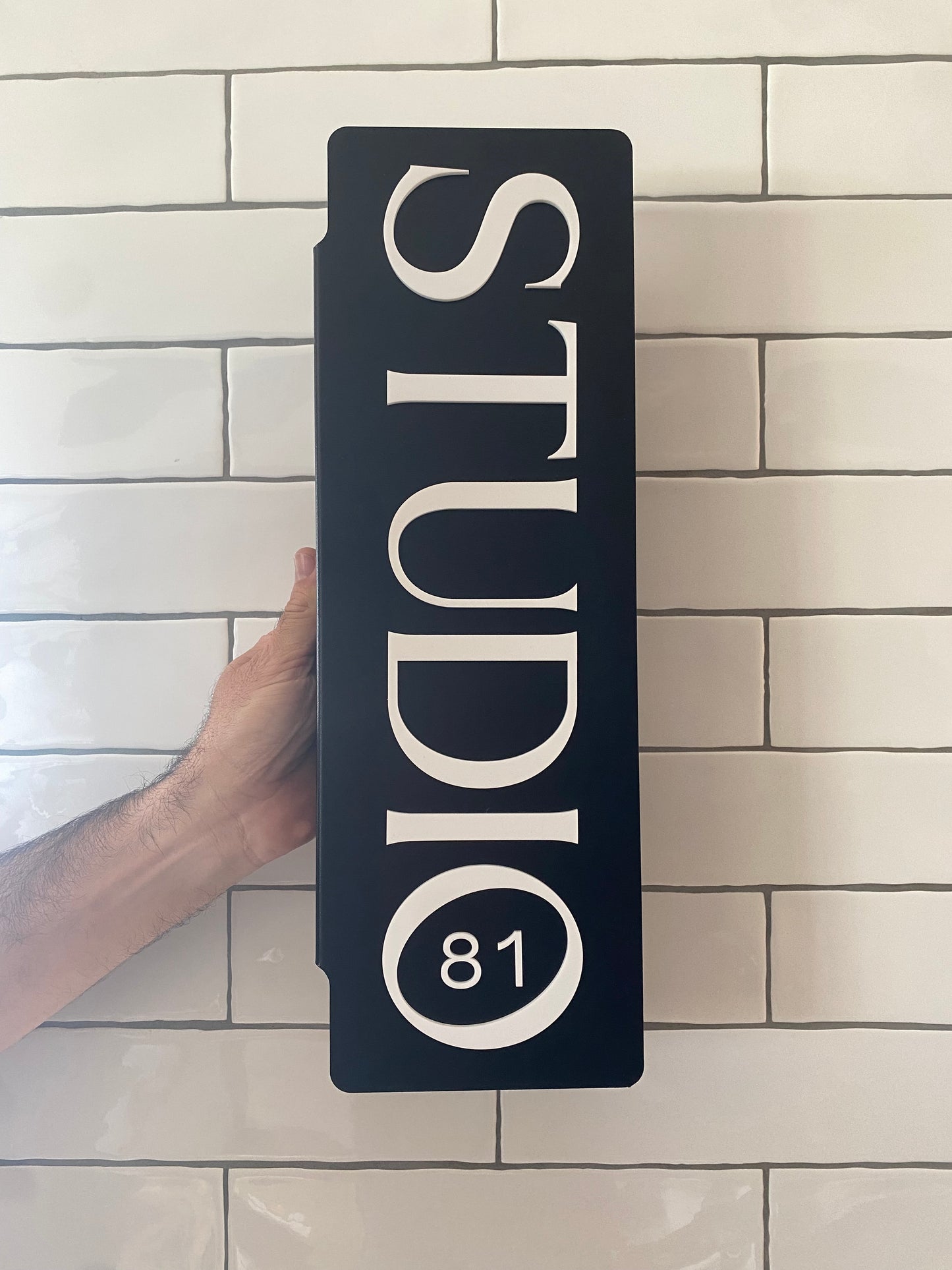 Custom Metal Slab Business Sign — Wall Mounted