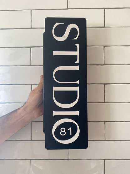 Custom Metal Slab Business Sign — Wall Mounted