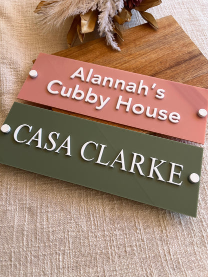 Personalised Acrylic Custom Wall Sign Pool House - Cubby Sign
