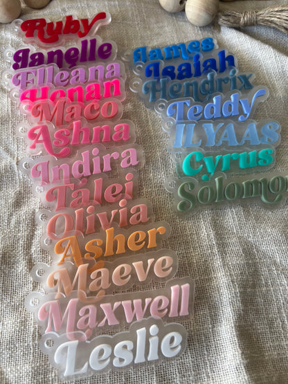Acrylic Bag Tag - Kids Backpack Keychain Personalised