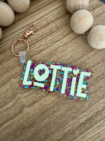 Fun Confetti Glitter Bag Tag