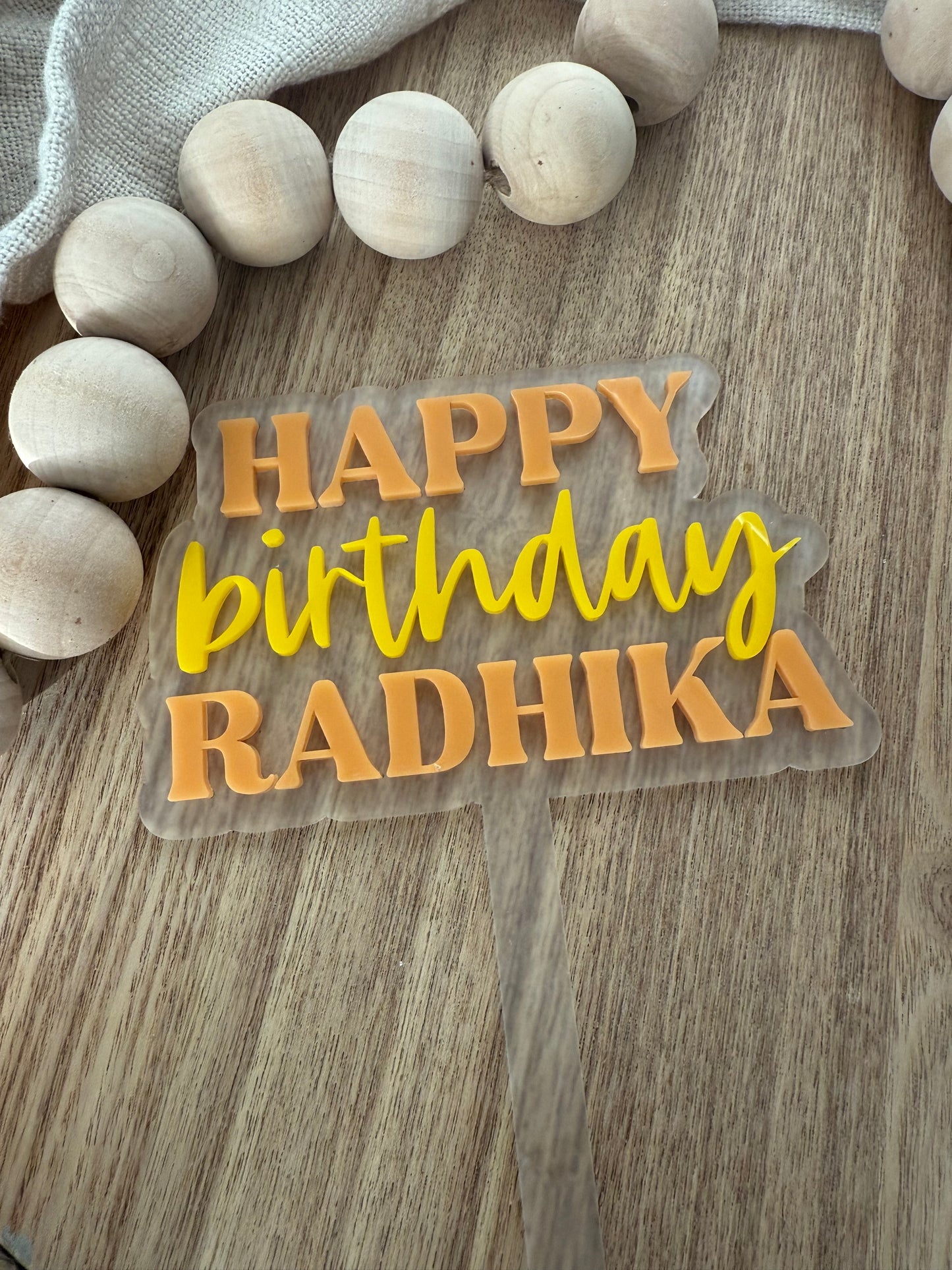 Happy Birthday Cake Topper - Personalised