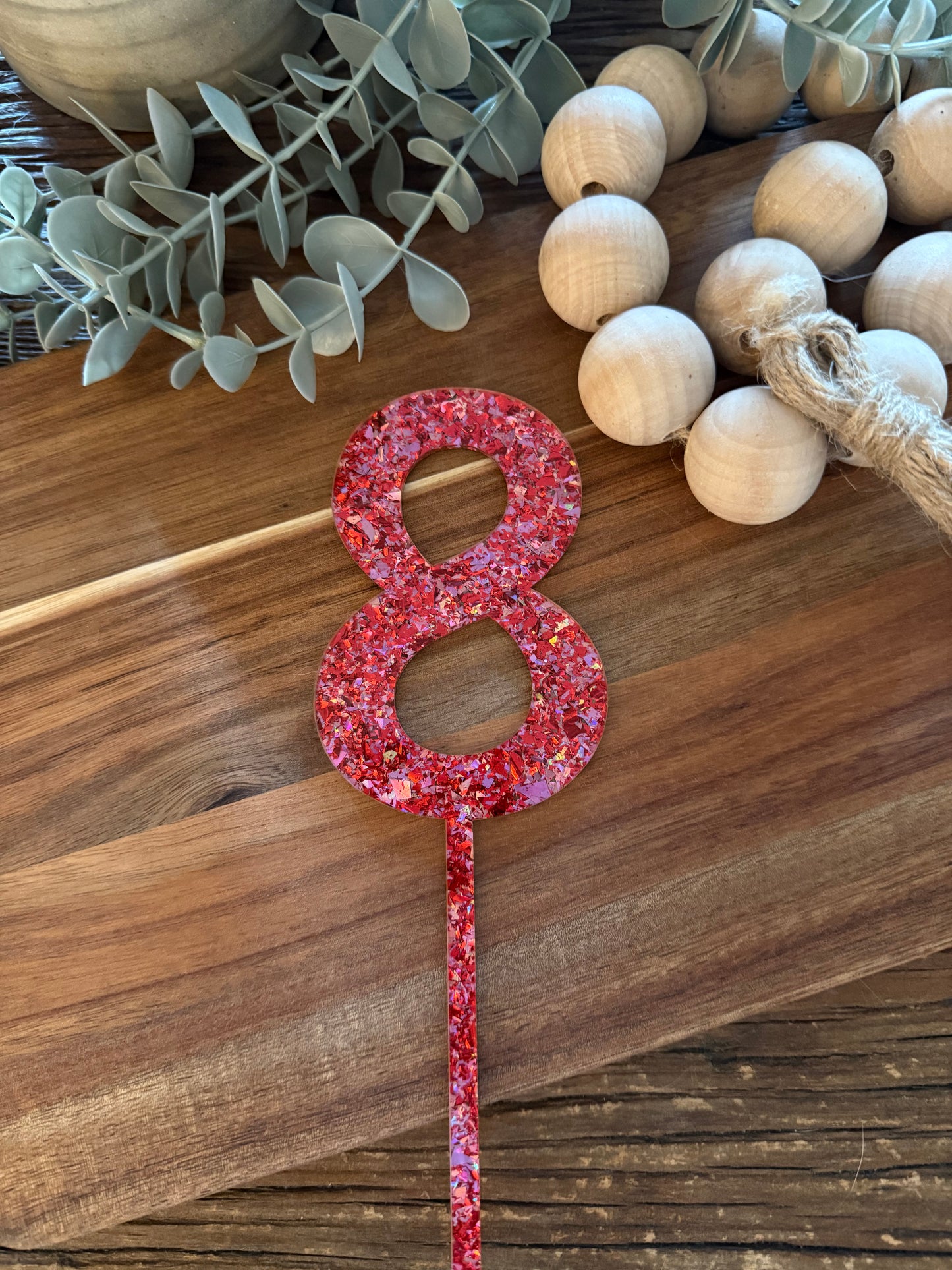 Number Cake Topper — Glitter Colours
