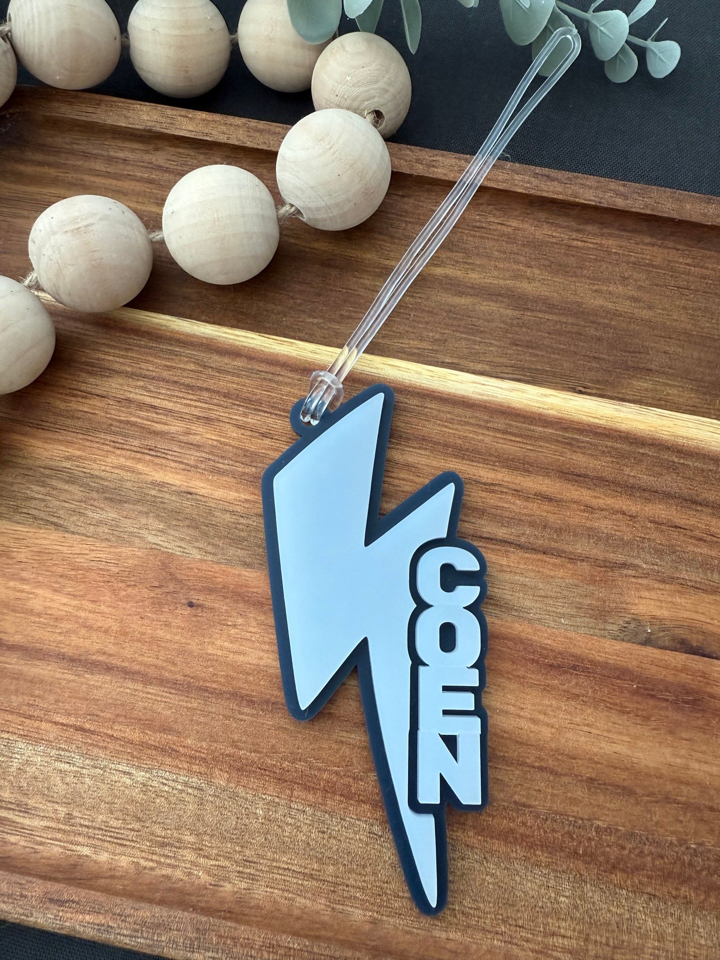 Lightning Bolt Bag Tag - Kids Backpack Keychain