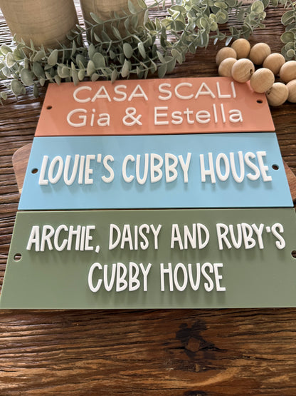 Personalised Acrylic Custom Wall Sign Pool House - Cubby Sign