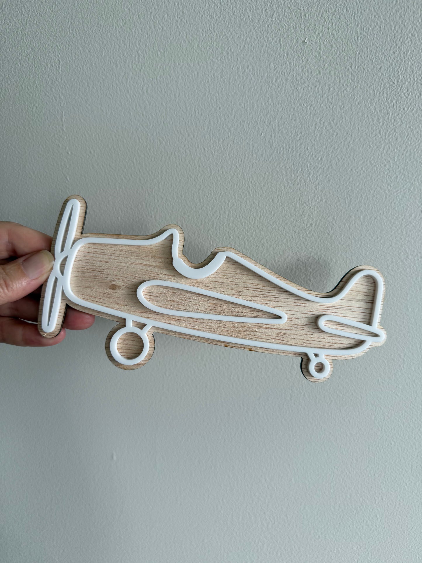 Kids Room Wall Hanging Set — Car Van Plane Wooden Transport Nursery Decor