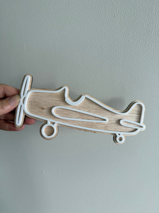 Kids Room Plane Wall Hanging - Kids Nursery Sign - Wooden Aircraft Sign