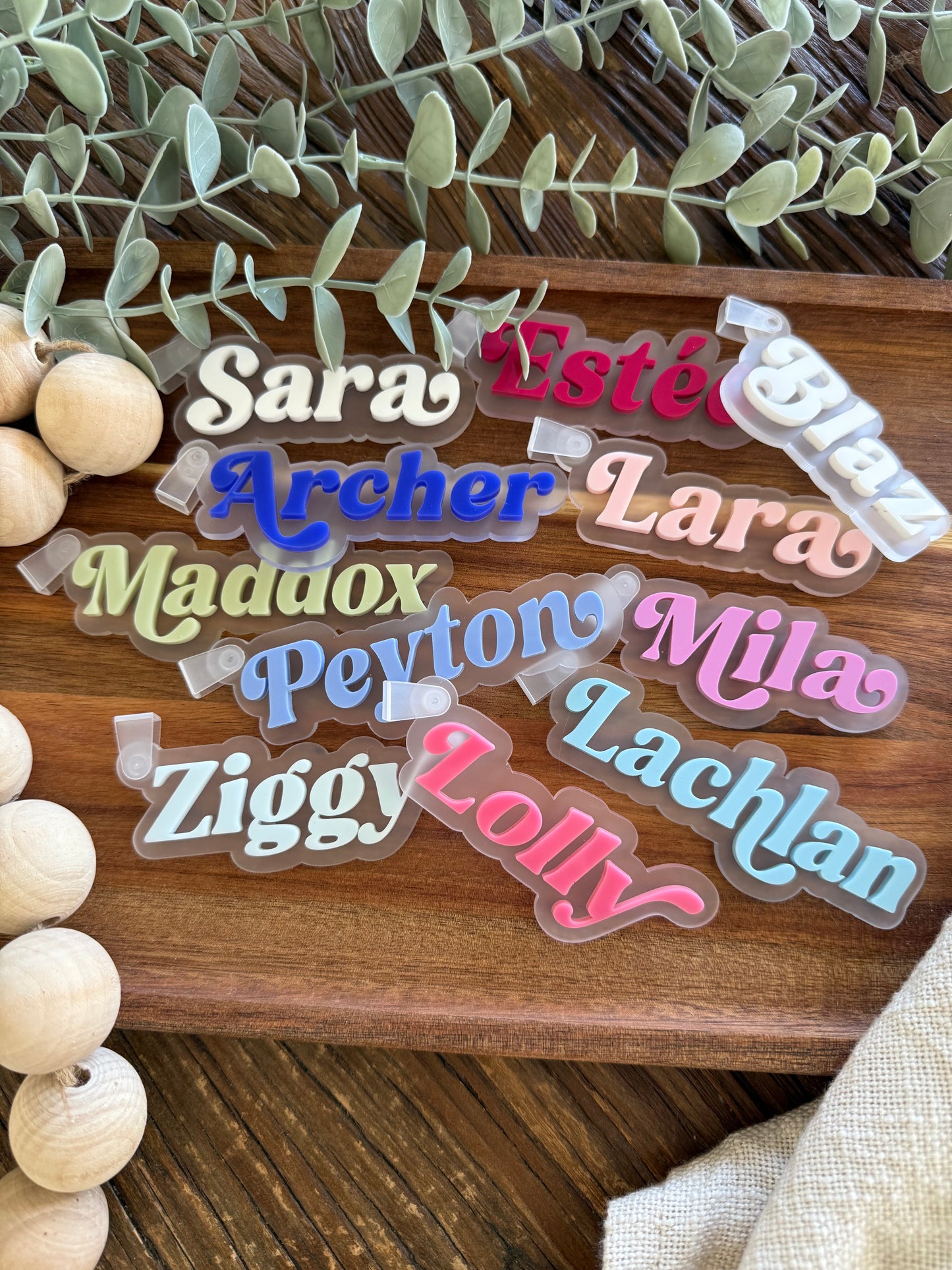 Acrylic Bag Tag - Kids Backpack Keychain Personalised