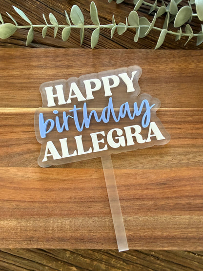 Happy Birthday Cake Topper - Personalised