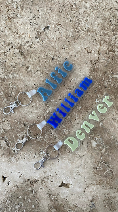 Acrylic Name Tag - Block Style | Keychain