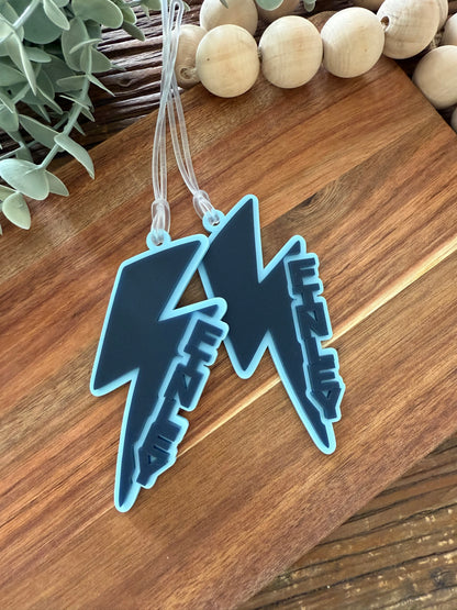 Lightning Bolt Bag Tag - Kids Backpack Keychain
