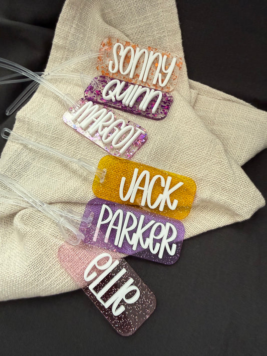 Super Sparkly Bag Tag - Kids School Backpack Tag