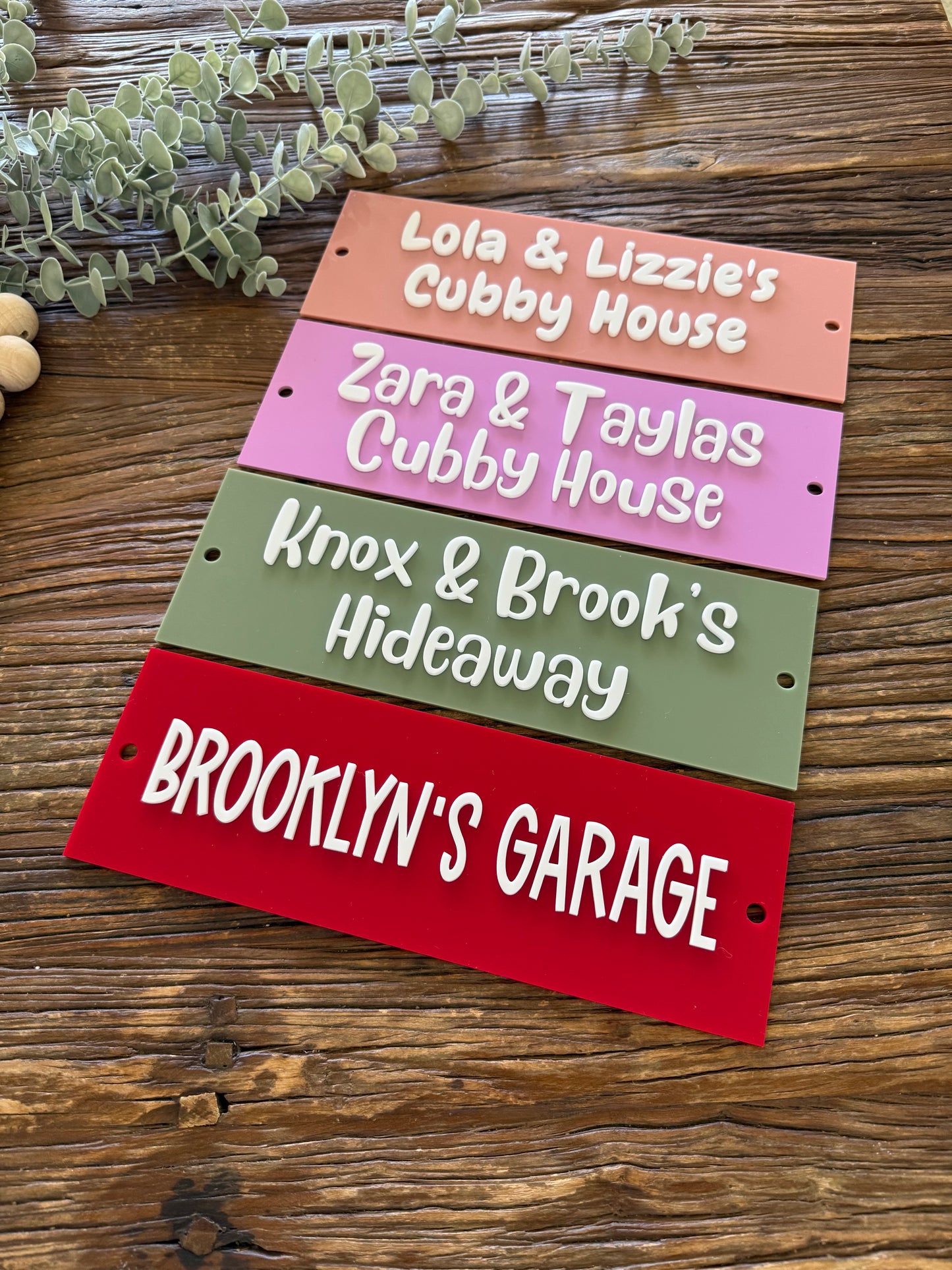 Personalised Acrylic Custom Wall Sign Pool House - Cubby Sign