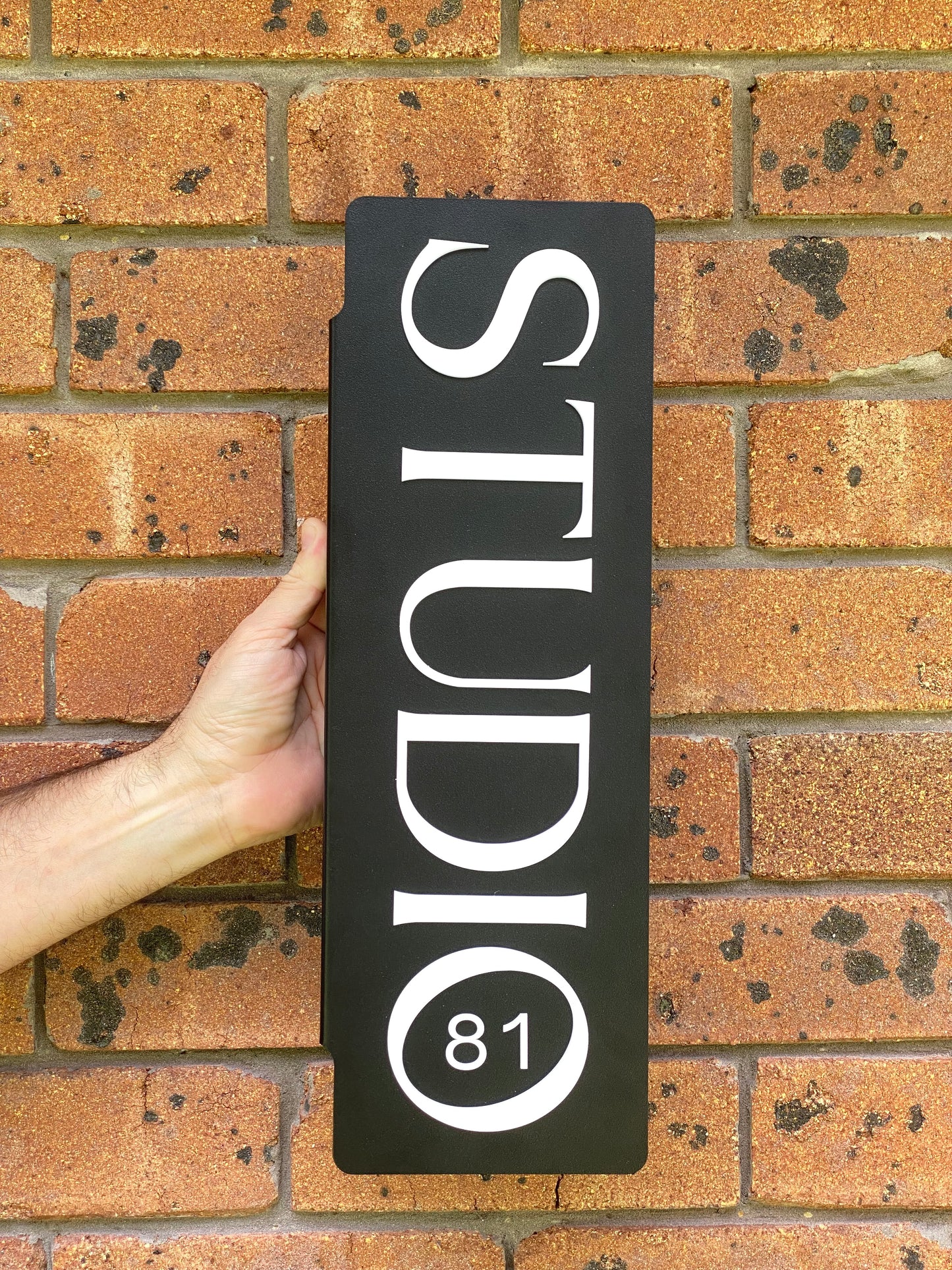 Custom Metal Slab Business Sign — Wall Mounted
