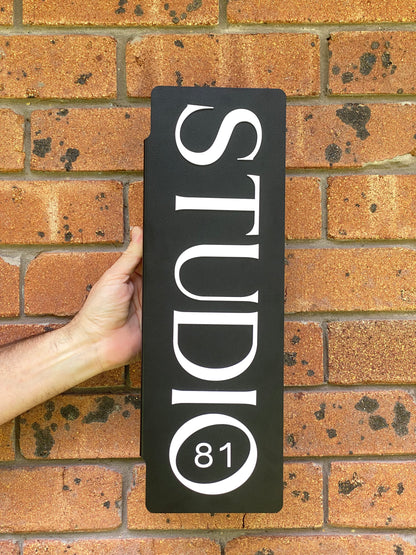 Custom Metal Slab Business Sign — Wall Mounted