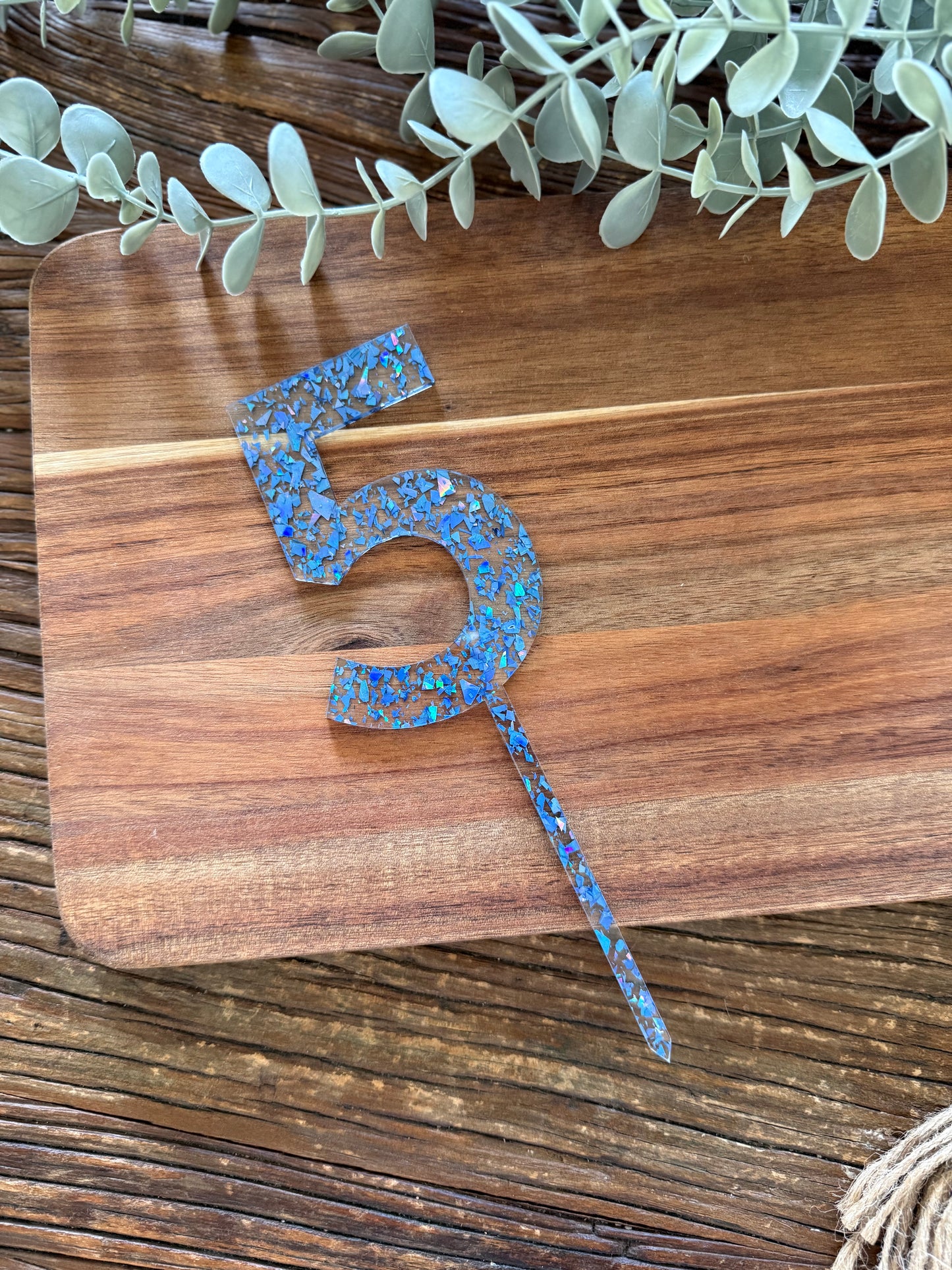 Number Cake Topper — Glitter Colours