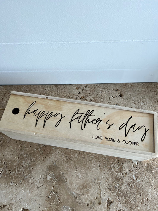 Happy Father's Day Wooden Wine Gift Box