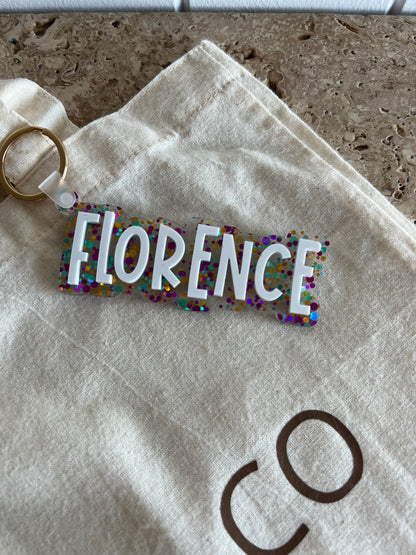 Confetti Glitter Bag Tag | Keychain