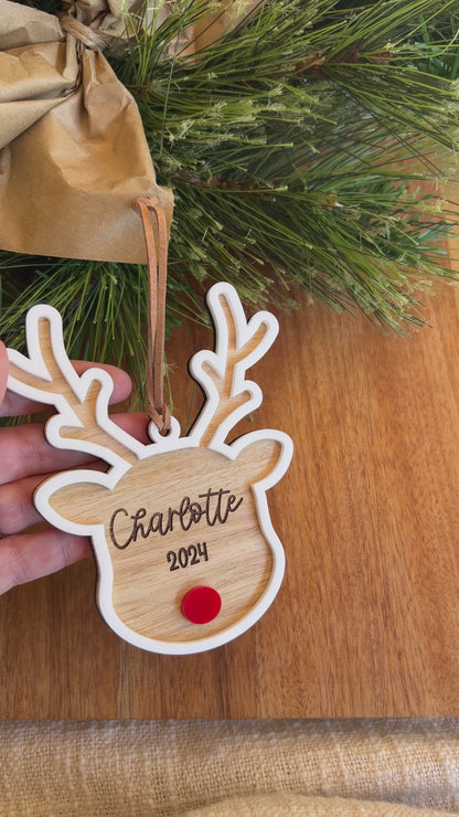 Reindeer Personalised Ornament | Rudolph Christmas